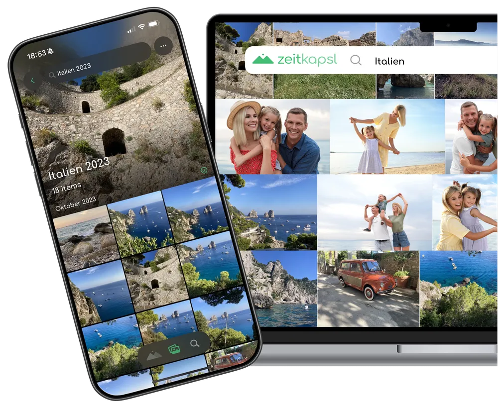 zeitkapsl app on smartphone